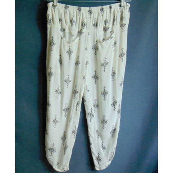 Free People Ivory Rayon Gauze Harem Crop Pants Sm - Picture 5 of 6